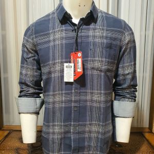 Kemeja Pria Cardinal Jeans slimfitt abu abu