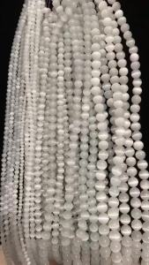 Noter 4/6/8/10/12mm Real Cat Eye Stone Beads For Jewelry Making White Opal DIY Bracelet Earrings Moonstone Kralen Accessories