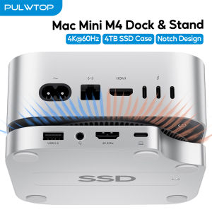 PULWTOP Mac Mini M4 Hub with M.2 SSD Enclosure (NOT Included)with HDMI 4K 60Hz USB C Hub Accesorios for Mac Mini 2024 M4 Pro
