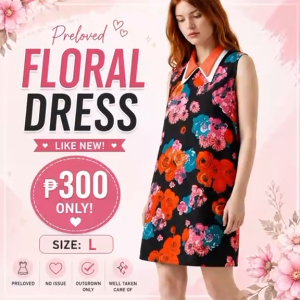 Floral Sleeveless Dress Size L (Fits M-L) | Preloved Like New | A-Line Casual Summer Dress for Women