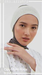 CIPUT HIJAB CEPOL BANDANA RAJUT PUTIH POLOS