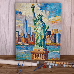 Bandai | Người Lớn Tự Làm Tranh Sơn Dầu Kỹ Thuật Số Tượng Nữ Thần Tự Do Manhattan New York Tác Phẩm Nghệ Thuật Sinh Nhật Halloween Quà Tặng Ngày Lễ Giáng Sinh