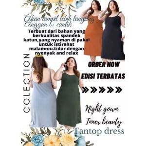 Baju tidur wanita dewasa tantop dress seksi spandek katun pakaian tidur busana wanita.