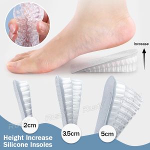 RunY 1 Pair Increase Height Heel Insoles 3-layer 5cm Gel Adjustable Shoe Insert Lift Shoes Insole