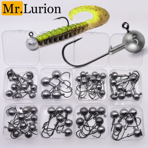 MrLurion 1Box 1g 2g 3g 5g 6g 7g 10g 20g round head jigging head fishing hooks  crankbait jigging rig head hook for softbaits