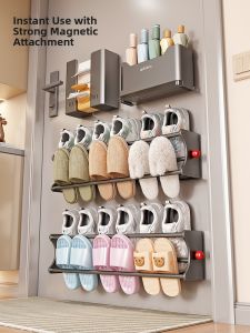 Auzzo | Magnetic Wall-Mounted Storage Rack For Shoes Umbrellas Wet Wipes etc. No Drilling Required