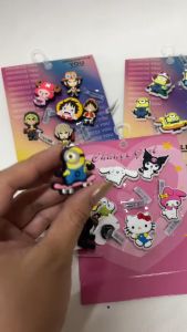 Set Charm Jibbitz Sticker Vip dép sục Cross cho bé trai bé gái trẻ em Croc Kitty Cross Minions Pokemon Mario Ô tô - HannaKids