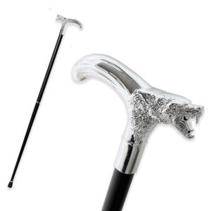 4 Colors 91cm Bright Silver Wolf-Head Luxury Walking Stick Mens Fashion Decorative Hand Cane Elegant Vintage Stick for Women