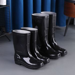 Mens Short Tube Rain Boots Anti-Slip High Tube Waterproof Worksite Shoes Winter Wearable Thickened Summer Pure Color