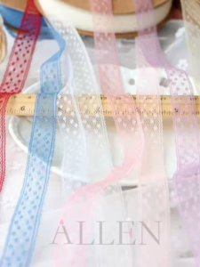 (10yards/roll) 1.5cm Lace Trimming RibbonsPolka point Pattern Lace Fabric For Hair Bow MakingGift WrappingWedding Decor