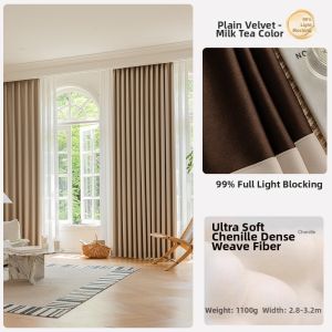 Luxurious Gold Black Light Blocking Curtains Hook Type