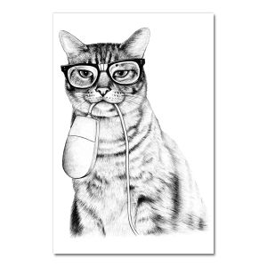 BILIBILI | Nordic Style Lovely Cat Art Animals Modular Pictures Canvas Painting Posters And Prints Wall Pictures For Living Room Decoration