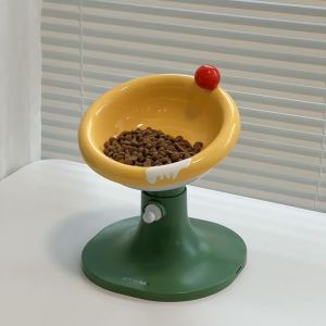 Dopamine Cat Food Bowl Ceramic Anti-Flip Adjustable Height Slow Feeding Large Capacity High Leg Pet Water Bowl