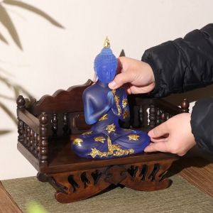 ฐานวางพระพุทธรูปไม้สไตล์เอเชียตะวันออกเฉียงใต้โซฟาตกแต่งประดับซุ้มไทยอ่อน