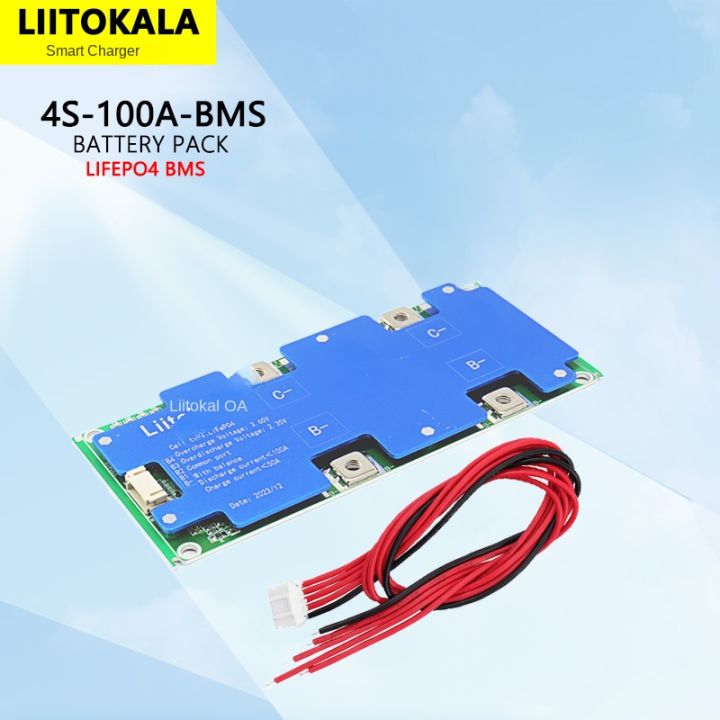 LiitoKala 4S 12V 100A BMS LiFePo4 Lithium Iron Phosphate Battery ...