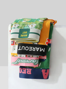 Ladies Pure Cotton Mid-Waist Breathable Comfortable Antibacterial Cartoon Print Boxer Shorts Home Leisure Underwear