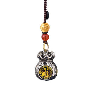 12 Zodiac Feng Shui Keychain with Rotatable Money Bag Pendant Feng Shui Lucky Charm Keychain