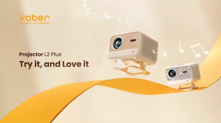 Yaber L2 Plus Home Cinema Projector | Dual 8W JBL Dolby Audio | True 1080P FHD | Auto Focus & Keystone | Rotatable Stand | Smart Content Apps