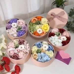 Valentines Round Set Rose Flower Soap 情人节香皂花心形礼盒