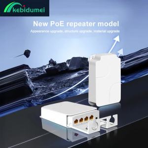 kebidumei | Kebidumei Bộ Mở Rộng POE 4 Cổng IP55 Bộ Lặp Chuyển Mạch Mạng Chống Nước 100/1000Mbps Bộ Mở Rộng VLAN AP Ngoài Trời Cho Camera IP