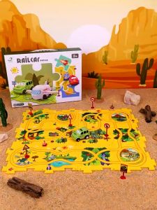 (Free Cars)Tatajoy Mainan Puzzle Edukasi Track DIY Elektrik Anak Set Mainan Puzzle Trek DIY Edukasi Anak DIY Rakitan Mainan Mobil Rel - Mainan Mobil Puzzle Puzzle Track Car