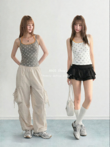 ARCG | Polka Dot Illusion Two-Piece Neckline Sleeveless Vest