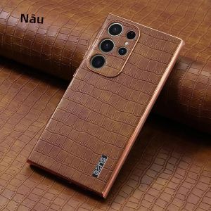 Ốp Lưng Samsung Galaxy S25/S24/S23/S22 Ultra Plus Chất Liệu Da PU Vân Cá Sấu 3D - Bảo Vệ Toàn Diện Camera Viền Mềm