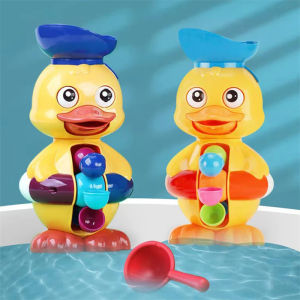 Cute Duck Rotating Waterwheel Baby Bath Toy Little Yellow Duck Baby Children Playing In The Water Spray Big Duck Toy
