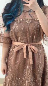 4989 Rosa Tile Strap Brukat Midi Dress Wanita | Dress Pesta Dress Kondangan Dress Natal