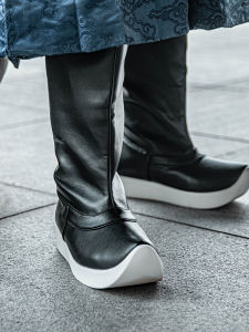 สไตล์ย้อนยุค Soap Alley รองเท้าผู้ชายหนาและ 5 ซม.เพิ่มความสูง Non-Antique Han รองเท้าสําหรับฤดูหนาว