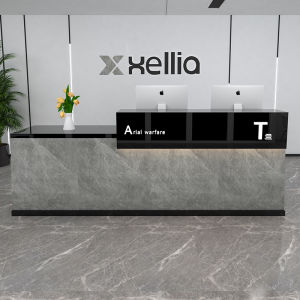 Solid Wood Multi-Layer Board Baking Varnish Reception Table Company Reception Desk Hotel Shop Cashier Beauty Salon Counter Table Bar Counter