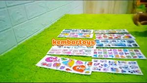Stick-TIMBUL 1lembar Stiker Sticker MOTIF FROZEN MERMAID BUNGA ALFABET PARIS HELLO KITTY PRINCESS RA