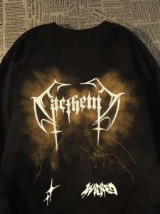 American Hiphop High Street Wings Tops Men and Women Autumn and Winter Loose Street Style Trendy Oversize Long Sleeves T-shirt