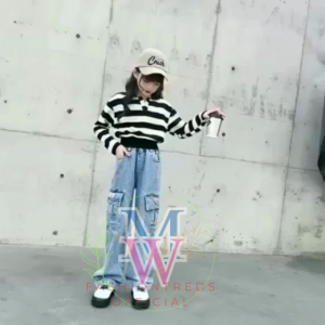 Celana Jeans Anak Kulot Kargo Anak Prempuan Usia 1 Tahun Sampai 16 Tahun Jins Remaja Denim Korean Style Cargo
