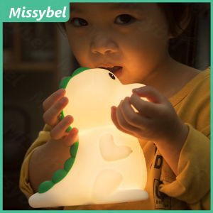 Soft silicone LED dinosaur night light USB charging dimming touch silicone light room decoration bedside light gift couple dinosaur light