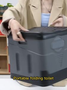 High quality Mobile foldable toilet portable car Camping outdoor wagon Non-slip Elderly Pregnant Women Adult Potty ChairReusable Toilet for Picnic Car Travel