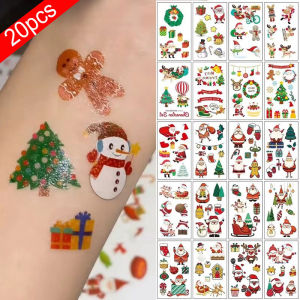 Christmas Temporary Tattoo Sticker Cute Cartoon Transfer Children Kids Face Arm Body Art Festival Party Fake Tattoo