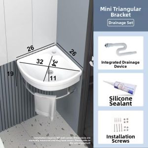 LANCATPEPP | Wall-mounted Corner Vanity Basin for Small Spaces Mini