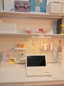 Desktop Storage Rack With  DIY  Pegboard Heavy-Duty Metal Desktop Storage Rack Suitable For Student Study Desks
