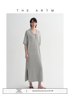Geometric Line Perforation Acetate Cotton Blend Knit Sleeveless Dress