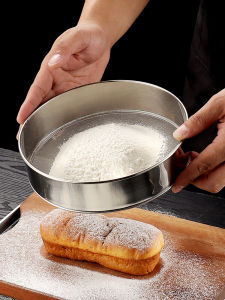 Flour Sifter 304 Stainless Steel Sieve Round Strainer Sieve Powder Handy Gadget Baking Fine Strainer Sieve Surface 60 Mesh MRU
