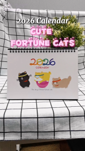 [NEW! 2026 SG READY STOCK] Cute Fortune Cats 2026 Singapore Desktop Calendar