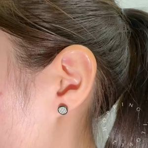 D21 Korean fashion dumbbell earrings simple punk mens single stainless steel earrings韩版时尚哑铃耳钉简约朋克男士单只不锈钢耳钉