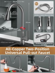 JIAYUN | Pull-out 360 Degree Rotatable Flexible Faucet for Kitchen