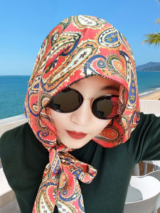 ฤดูใบไม้ผลิฤดูร้อนขี่จักรยานแฟชั่นอเนกประสงค์ม่านบังแดดผ้าพันคอ Magic Tie Headcover หมวกผู้หญิงสไตล์ใหม่ Elegant All-Match