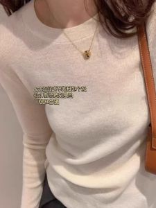 chaqi | Slim Fit Round Neck Knitted Sweater Womens Base Shirt Long Sleeve Soft Comfortable Casual Style Solid Color Fashion Top