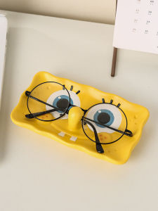 SpongeBob Eyeglass Holder Key Organizer Cute Desktop Decoration Resin Modern Minimalist Style Creative Gift Storage Tray