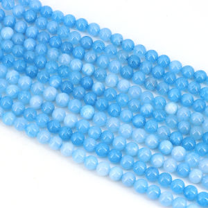 1 Strand 4/6/8/10mm Natural Aquamarine Stone Beads Blue Round Gemstone Bead for Jewelry Making DIY Bracelet Necklace Accessories