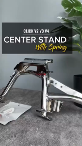 FOR HONDA CLICK MOTORCYCLE CLICK V2 V3 V4 CENTER STAND WITH SPRING ALLOY CHROME / BLACK【Local spot】COD