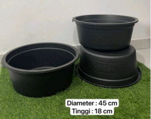 (4pcs) Bak air karet 44cm hitam tebal anti pecah jolang ember untuk mandi nikita 20